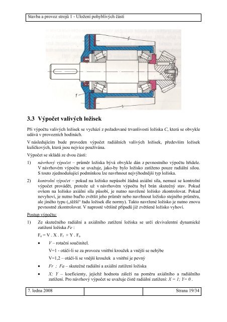 Stavba a provoz strojÅ¯ 1 - UloÅ¾enÃ­ pohyblivÃ½ch ÄÃ¡stÃ­ DistanÄnÃ­ text