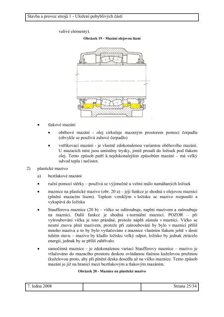 Stavba a provoz strojÅ¯ 1 - UloÅ¾enÃ­ pohyblivÃ½ch ÄÃ¡stÃ­ DistanÄnÃ­ text