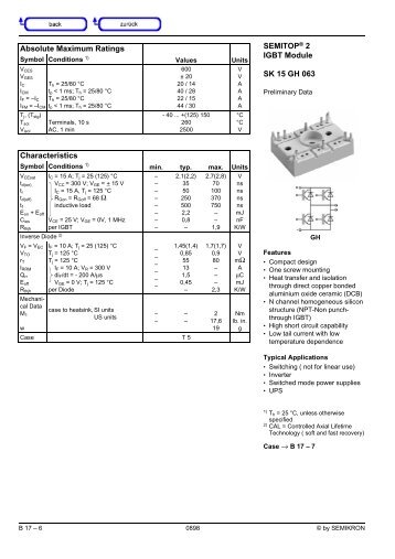 SK 15 GH 063 - Fusibles y Semiconductores Profesionales