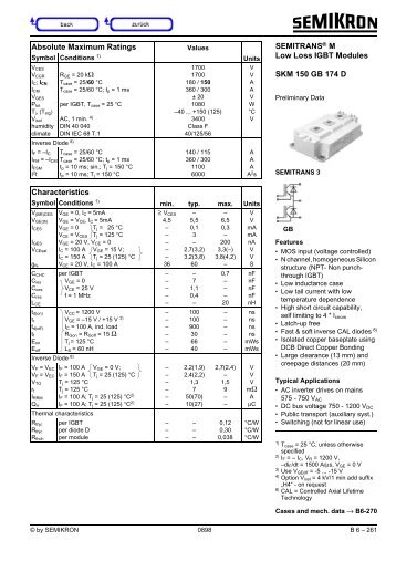 SKM 150 GB 174 D - Fusibles y Semiconductores Profesionales