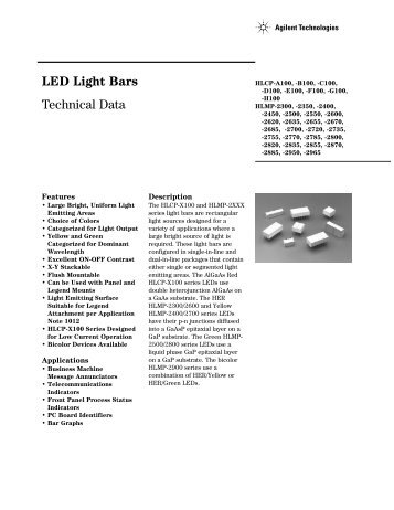 LED Light Bars Technical Data - Datasheet Catalog