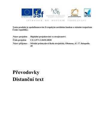 PÅevodovky DistanÄnÃ­ text - StÅednÃ­ prÅ¯myslovÃ¡ Å¡kola strojnickÃ¡ ...