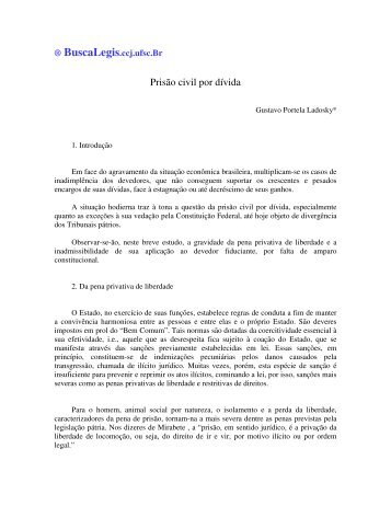 PrisÃ£o civil por dÃ­vida - BuscaLegis