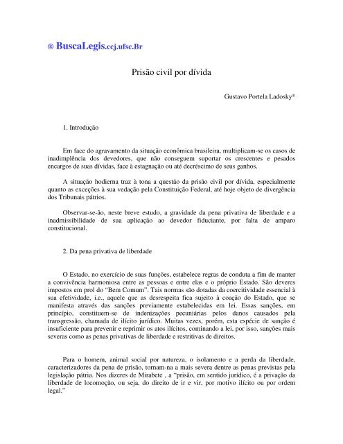 PrisÃ£o civil por dÃ­vida - BuscaLegis
