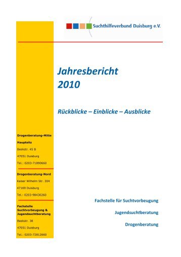 Jugendsuchtberatung - Suchthilfeverbund Duisburg e.V.