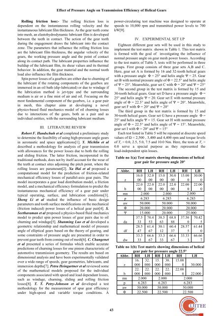 Effect of Pressure Angle on Transmission Efficiency of Helical Gears