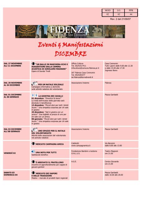 Clicca qui per visualizzare gli eventi di Fidenza. - Unione Terre ...