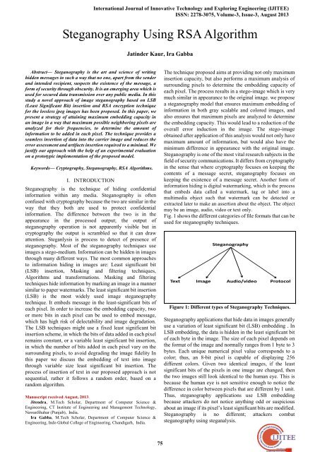 Steganography Using RSA Algorithm - International Journal of ...