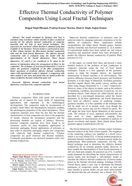 Effective Thermal Conductivity of Polymer Composites Using Local ...