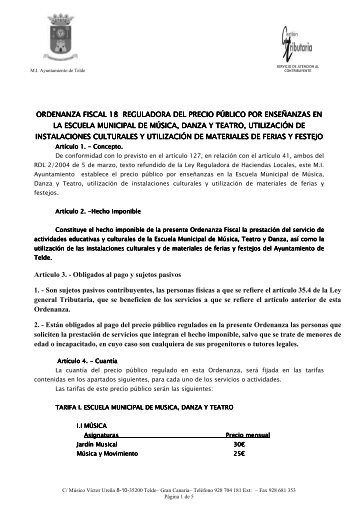 Ordenanza Fiscal 18 - Ayuntamiento de Telde