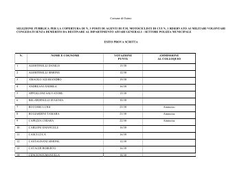 Comune di Osimo SELEZIONE PUBBLICA PER LA COPERTURA DI ...