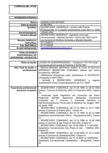 curriculum vitae - Comune di Osimo