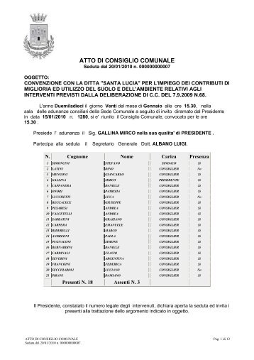 ATTO DI CONSIGLIO COMUNALE - Comune di Osimo