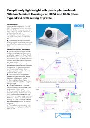 Terminal Housings for HEPA/ULPA filters, with plastic plenum hood