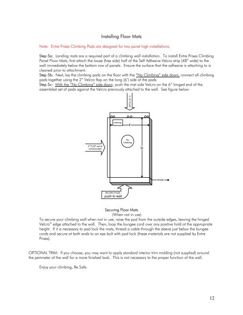 Durastone Panels Installation Instructions - Entre Prises Climbing ...