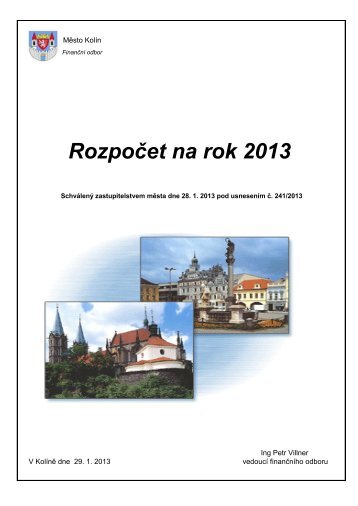Rozpočet na rok 2013 - Kolín