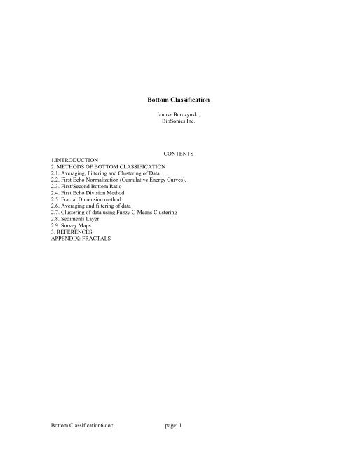 Bottom Classification - BioSonics, Inc