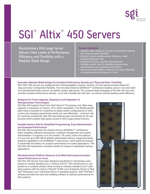 SGI® Altix® 450 Servers