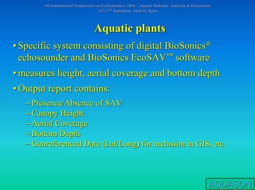 Aquatic Habitat Monitoring and Mapping: Digital ... - BioSonics, Inc