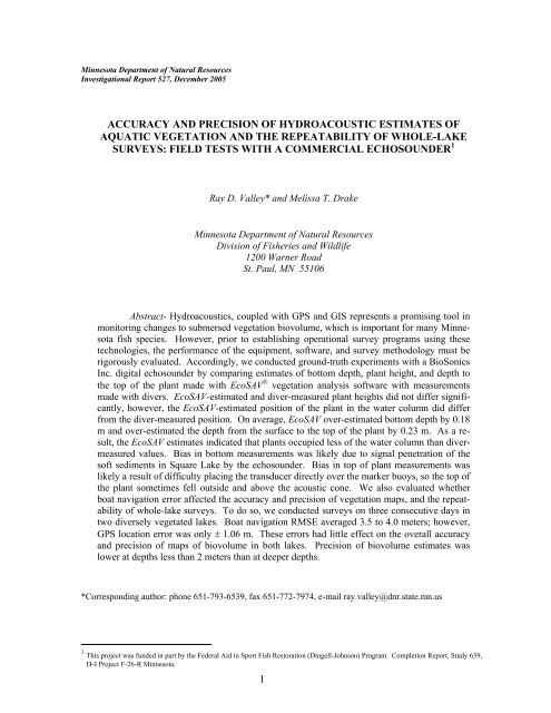 Accuracy and Precision of Hydroacoustic Estimates ... - BioSonics, Inc