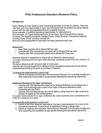 FFSC Education Allowance & Expense Reimbursement Request Form