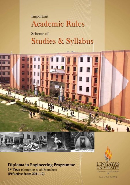 Diploma In Engineering Programme Lingayas University
