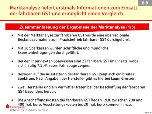 Fahrbare GST - Ostdeutscher Sparkassenverband