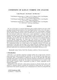 CONDITIONS OF KAPLAN TURBINE CFD ANALYSIS