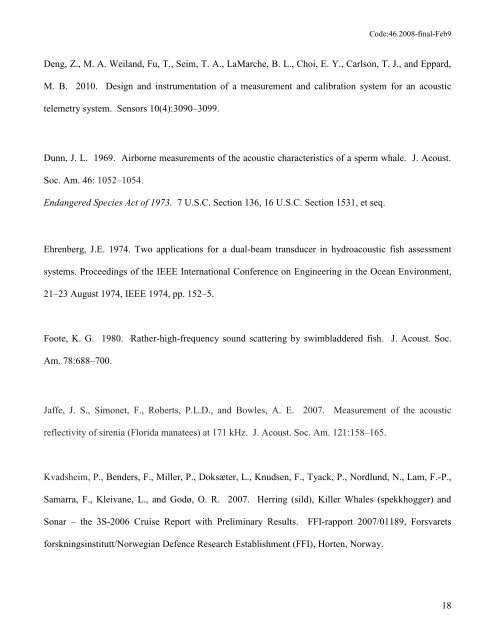 Target Strength of Southern Resident Killer Whales ... - BioSonics, Inc