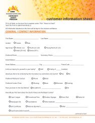 customer information sheet - Richmond Olympic Oval