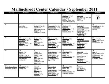 Mallinckrodt Center Calendar ï September 2011 - Wilmette Park ...