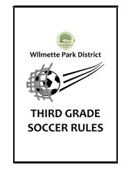 Third Grade Rules WILMETTE PARK DISTRICT SOCCER LEAGUE ...