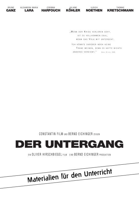 Filmanalyse DER UNTERGANG - Bernhard Springer