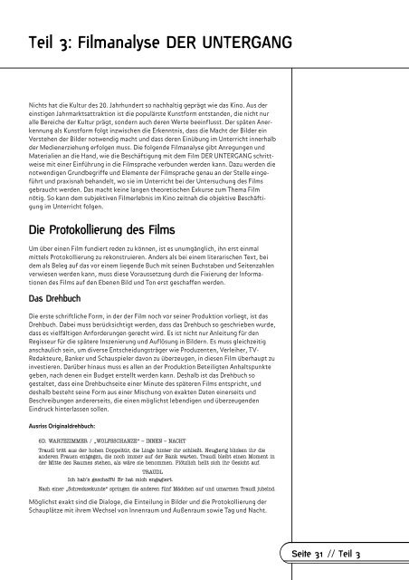 Filmanalyse DER UNTERGANG - Bernhard Springer