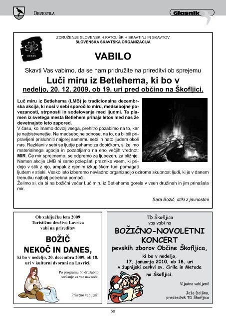 Glasnik december 2009 - Občina Škofljica