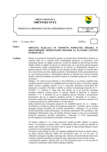 Obvezna razlaga in tehnični popravek Odloka o ... - Občina Škofljica