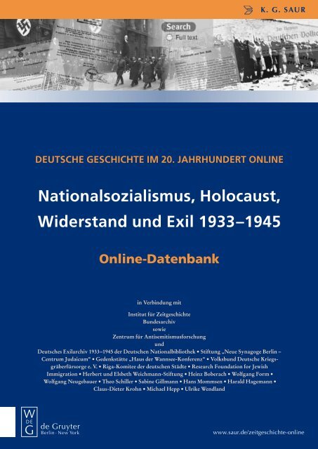 Nationalsozialismus, Holocaust, Widerstand und ... - Walter de Gruyter