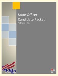 State Officer Candidate Packet - Nebraska FBLA