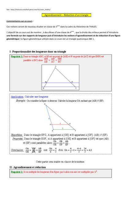 3) Introduction du thÃ©orÃ¨me de THALES pour la classe de 4Ã¨me