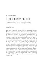 Democracy's Secret. Carl Schmitt and the German - Redescriptions