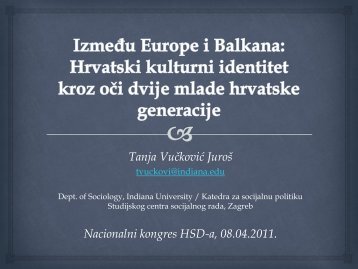 Hrvatski kulturni identitet kroz oÄi dvije mlade hrvatske generacije