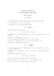 Functional Equations IMO Training Camp 2008 - Yufei Zhao
