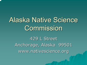 Origins - Alaska Native Science Commission
