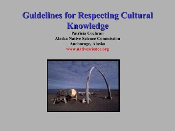 Guidelines for Respecting Cultural Knowledge - Alaska Native ...