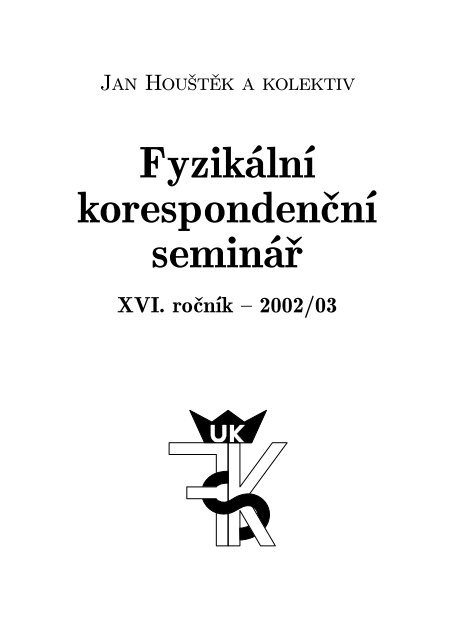 FyzikÃ¡lnÃ korespondenÄ nÃ seminÃ¡Å™ - FYKOS