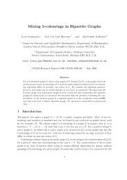 Mixing 3-colourings in Bipartite Graphs - Department of Mathematics