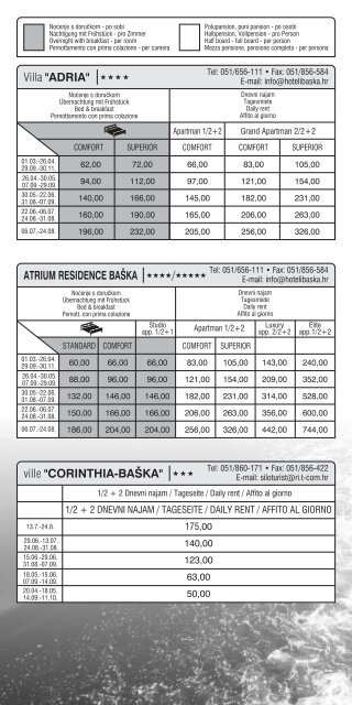 Cjenik 2013 - Krk