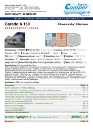 Carado A 160 HeckkÃ¼che Seitenbank - Bayern Camper GmbH&Co ...