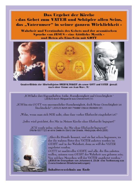 Unser Vater A Gebet Nach Einer Sinngema Aÿen Barmherzige Liebe