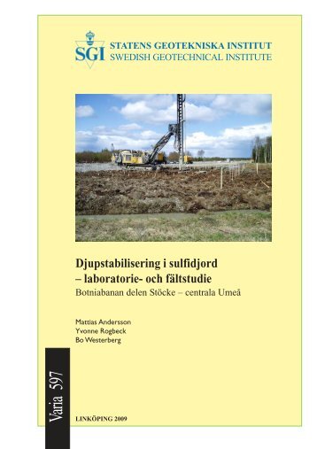 Djupstabilisering i sulfidjord - laboratorie - SGI. Swedish ...